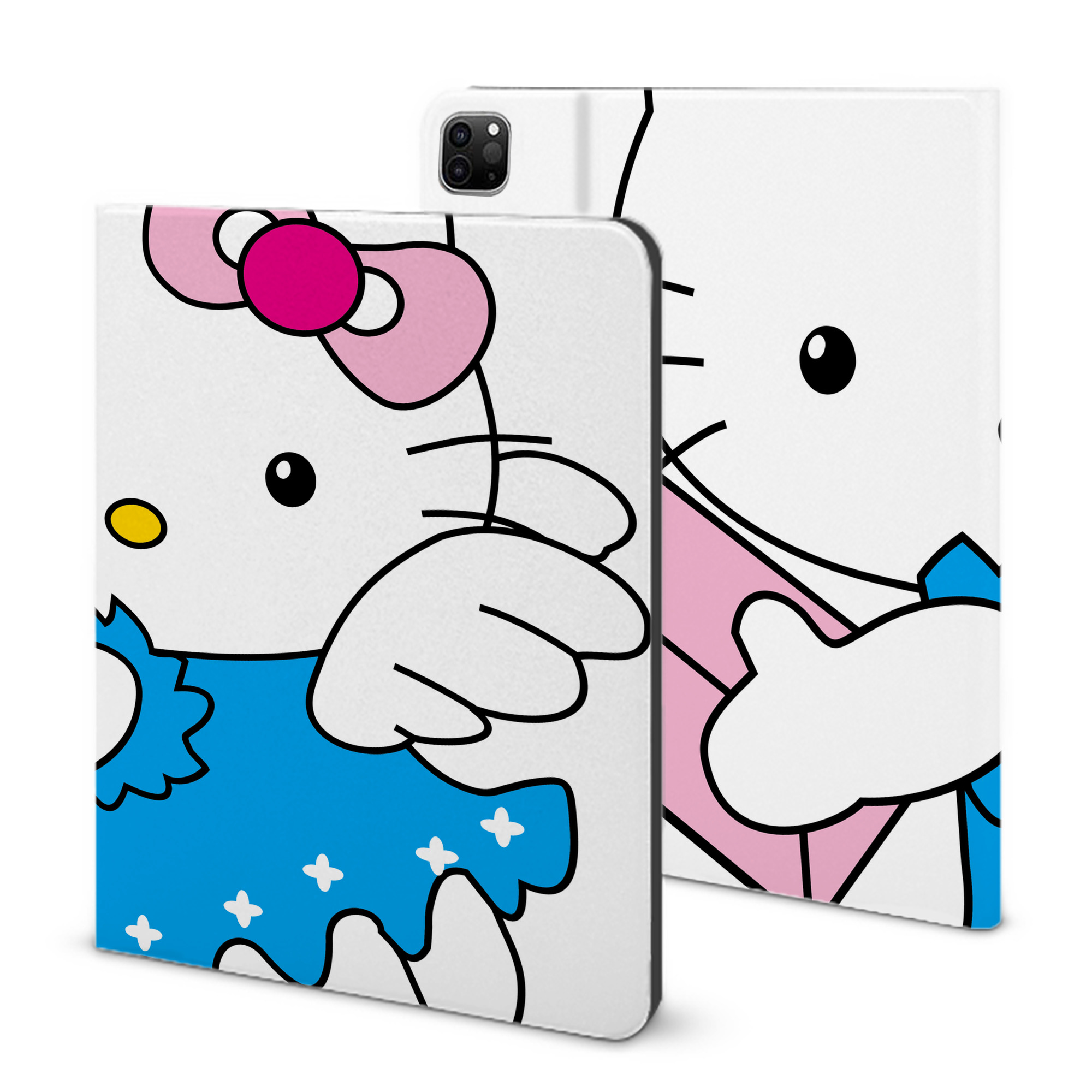 （画像用） Hello Kitty ハローキティ IPad ケース ブック型 PUレザー TPU 耐衝撃 軽量 薄型 ペン収納なし 全面保護 IPad 各モデル対応